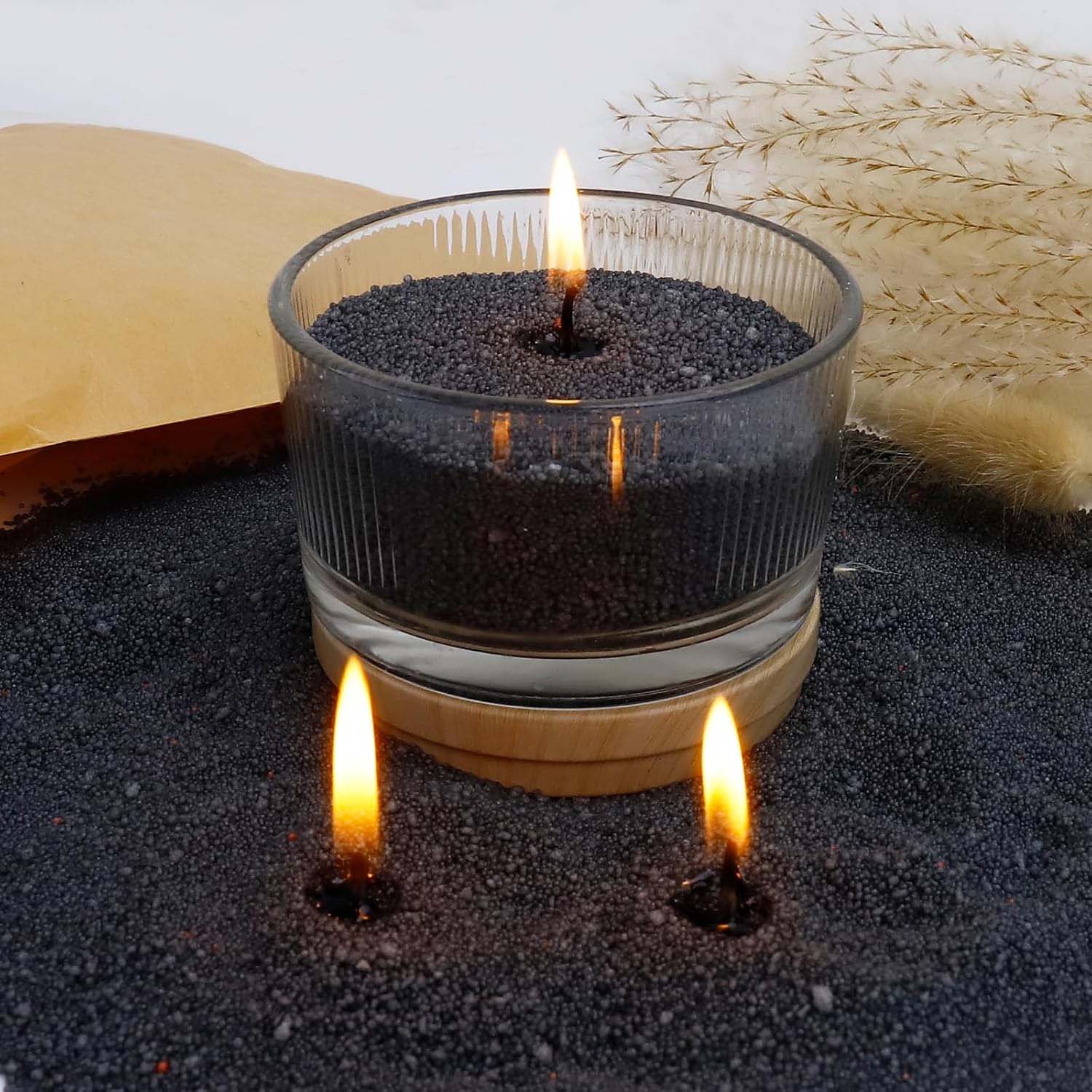 Candle Making Ingredients - Czarny piasek do świec z knotem,